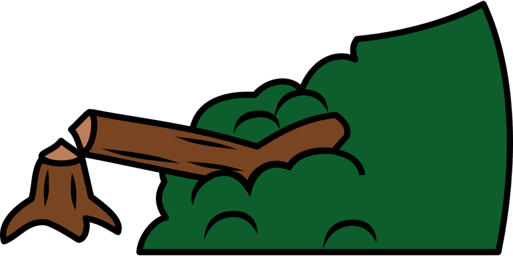 clear cutting the tree